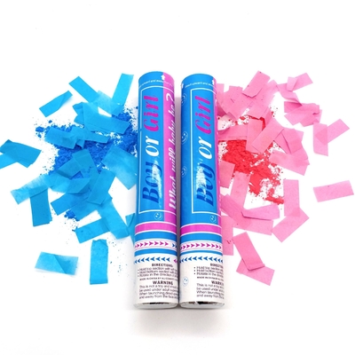 Ali Blue Pink Custom Biodegradable Confetti Khói tiết lộ giới tính Confetti Bột Cannon Party Popper Confetti