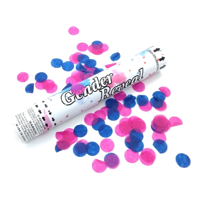 Đám cưới tiết lộ giới tính Confetti Cannon Biodegradable Air Compressed Popper trong màu xanh dương và hồng