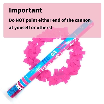 Sản phẩm bán buôn chất lượng cao khí nén phân hủy sinh học chống cháy bữa tiệc popper confetti Cannon cho trẻ em tiết lộ giới tính