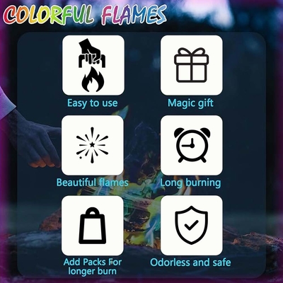 Màu sắc Magic Powder Fire 10 x 10 g Magic Flame Màu sắc Fire Powder Neon Flames