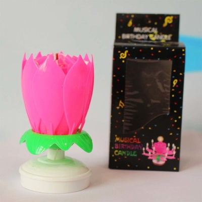 Birthday Cake Candle Lotus Singing Birthday Cake Firework Candle Birthday Party Spinning Lotus Candle (Bữa tiệc sinh nhật)