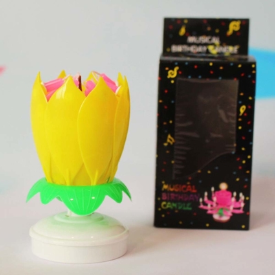 Birthday Cake Candle Lotus Singing Birthday Cake Firework Candle Birthday Party Spinning Lotus Candle (Bữa tiệc sinh nhật)