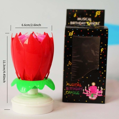 Birthday Cake Candle Lotus Singing Birthday Cake Firework Candle Birthday Party Spinning Lotus Candle (Bữa tiệc sinh nhật)