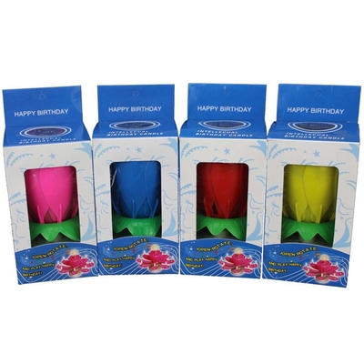 Birthday Cake Candle Lotus Singing Birthday Cake Firework Candle Birthday Party Spinning Lotus Candle (Bữa tiệc sinh nhật)