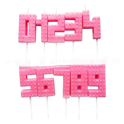 Digital Candle 0-9 Topper Cake Cute Pink Bow White Little Hat Birthday Candle Cake Topper Candles (Màu thông sinh nhật)