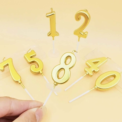 Champagne vàng nến sinh nhật số 0-9 Cake Topper Chúc mừng sinh nhật trang trí cho phụ nữ đàn ông con gái bé trai bữa tiệc