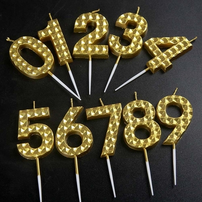 Champagne vàng nến sinh nhật số 0-9 Cake Topper Chúc mừng sinh nhật trang trí cho phụ nữ đàn ông con gái bé trai bữa tiệc