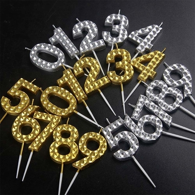 Champagne vàng nến sinh nhật số 0-9 Cake Topper Chúc mừng sinh nhật trang trí cho phụ nữ đàn ông con gái bé trai bữa tiệc
