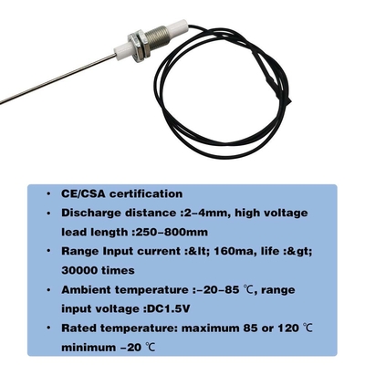Ống pin AA 2 lối ra Đói nướng với cắm tia lửa 1 mét dài 2 điện cực