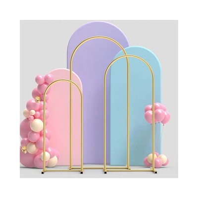 Kim loại vàng khung trưng bày hoa Vòng trên nền Đứng đám cưới Chào mừng nền hoa Balloon Arch