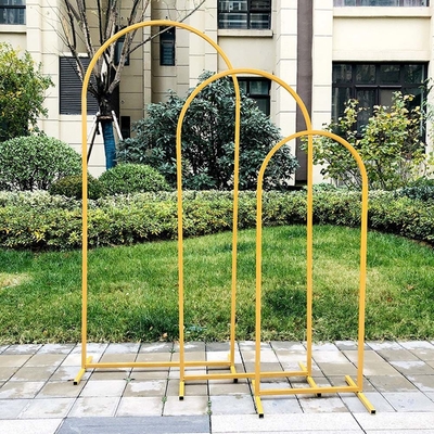 Kim loại vàng khung trưng bày hoa Vòng trên nền Đứng đám cưới Chào mừng nền hoa Balloon Arch