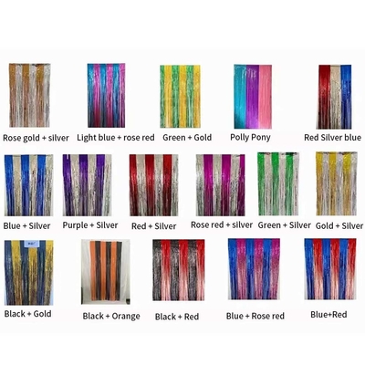 Lễ hội sinh nhật Hậu trường Photo Booth Fringe Tassel Door Foil Curtain