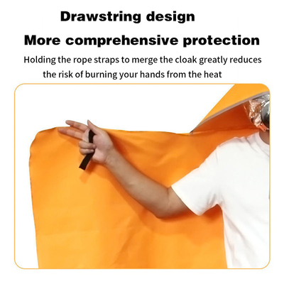 Nhà bếp chữa cháy cách nhiệt khẩn cấp sự sống còn An toàn chăn Hooded Fire Escape Capes Suit chống cháy