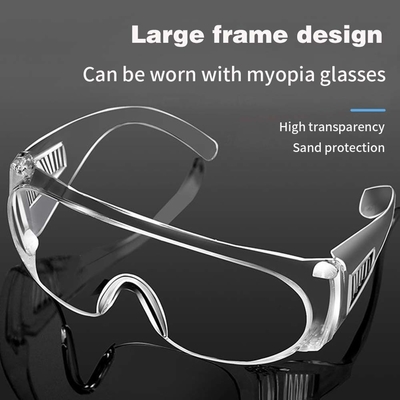 Trò chơi ngoài trời Transparent Wide Vision Sports Safety Goggles khung polycarbonate rõ ràng