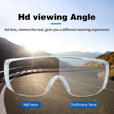 Trò chơi ngoài trời Transparent Wide Vision Sports Safety Goggles khung polycarbonate rõ ràng