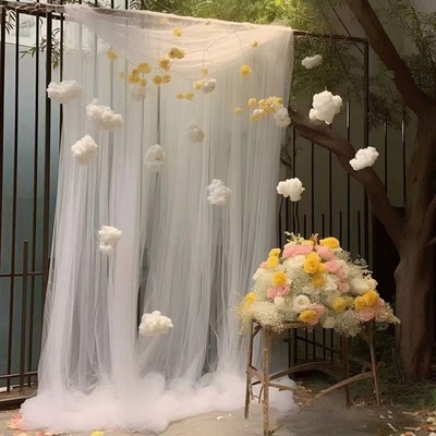 Áo polyester tulle tùy chỉnh nhuộm mềm Màu sắc tinh khiết Cho trang trí đám cưới ngoài trời