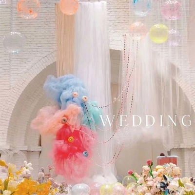 Áo polyester tulle tùy chỉnh nhuộm mềm Màu sắc tinh khiết Cho trang trí đám cưới ngoài trời