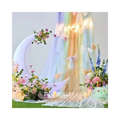 Áo polyester tulle tùy chỉnh nhuộm mềm Màu sắc tinh khiết Cho trang trí đám cưới ngoài trời