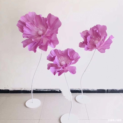 Đẹp Giant Foam Peony Wedding Flower Runner với Electroplated Ironwork và phong cách phù hợp hiện đại