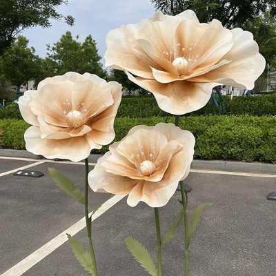 Đẹp Giant Foam Peony Wedding Flower Runner với Electroplated Ironwork và phong cách phù hợp hiện đại