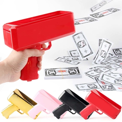 Trang trí tiệc sinh nhật Tiền mặt Cannon Spray Nhựa thật Scatter Pistol Vàng Đồ chơi Đô la Tiền súng cho đồ tiệc
