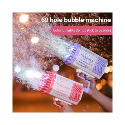 Bubble Gun Rocket 69 lỗ Máy bong bóng xà phòng Giáng sinh quà tặng súng hình dạng thổi tự động với đồ chơi nhẹ cho trẻ em