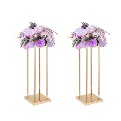 Trang trí đám cưới Hoa sàn đứng Vase vàng kim loại sàn Cột hoa đứng cho các vật dụng tiệc