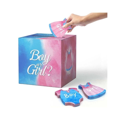 Sản phẩm bán buôn Boy&amp;Girl tiết lộ giới tính Hộp bỏ phiếu với Thẻ quà tặng bỏ phiếu cho Baby Shower Party