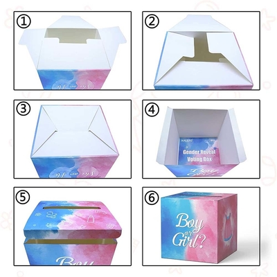 Sản phẩm bán buôn Boy&amp;Girl tiết lộ giới tính Hộp bỏ phiếu với Thẻ quà tặng bỏ phiếu cho Baby Shower Party