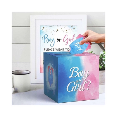 Sản phẩm bán buôn Boy&amp;Girl tiết lộ giới tính Hộp bỏ phiếu với Thẻ quà tặng bỏ phiếu cho Baby Shower Party