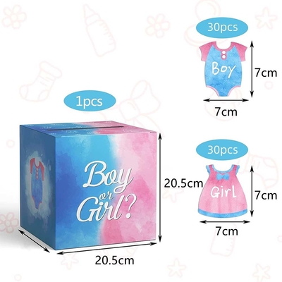 Sản phẩm bán buôn Boy&amp;Girl tiết lộ giới tính Hộp bỏ phiếu với Thẻ quà tặng bỏ phiếu cho Baby Shower Party
