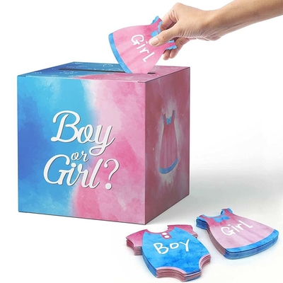 Sản phẩm bán buôn Boy&amp;Girl tiết lộ giới tính Hộp bỏ phiếu với Thẻ quà tặng bỏ phiếu cho Baby Shower Party