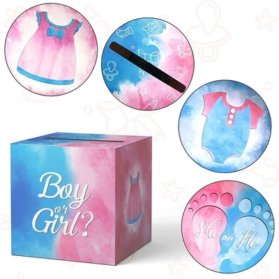 Sản phẩm bán buôn Boy&amp;Girl tiết lộ giới tính Hộp bỏ phiếu với Thẻ quà tặng bỏ phiếu cho Baby Shower Party